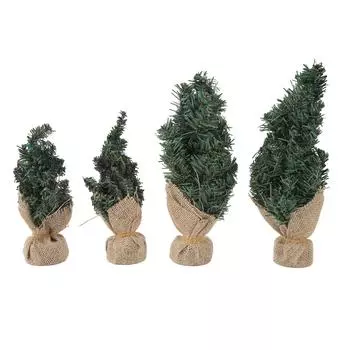 4pcs Artificial Mini Christmas Tree Artificial Tabletop Holiday Christmas Tree Small Desktop Christmas Tree 20cm 30cm Home Decor