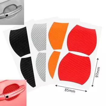 4 шт., авто ручка, защита от царапин, автомобильная наклейка, дверная чаша, защитная пленка, наклейка чёрный