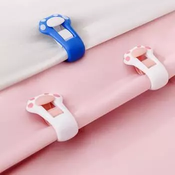 4Pcs Bed Sheet Clip Anti-run Fixing Sheet Needle-less Practical Cute Cat Paw Quilt Blanket Fixer Home Accessories белый