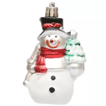 4Pcs/Box Santa Claus Christmas Tree Ornament DIY Crafts Painted Plastic Christmas Gifts Boxes Pendant Pendant Hanging Ornament