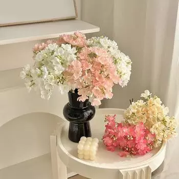 4pcs/bundle Silk Flower Photography Props Fake Flower Home Vase Decor Bridal Holding Flower Elegant 40cm синий