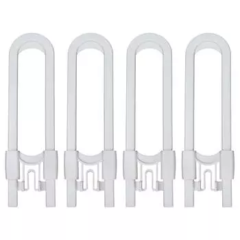 4pcs Cabinet Handle Locks U Shape Sliding Child Safety Plastic Lock for Handles Doors