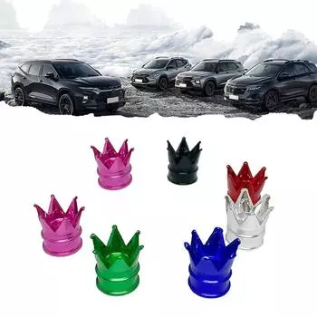 4Pcs Car Crown Styling Aluminum Wheel Tyre Tire Air Valve Stem Cap Dust Cover Universal Car Decorative Exterior Accessories розовый