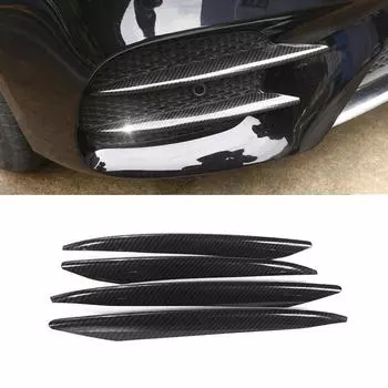4Pcs Car-styling Carbon Texture Front Fog Light Grille Cover Trims For Mercedes Benz E-Class W213 S213 C238 A238 2018 серебряный