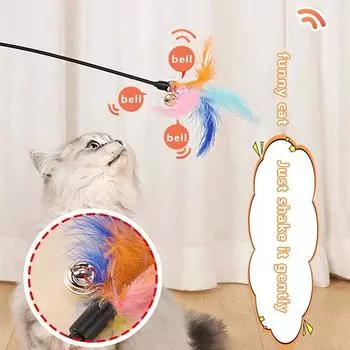 4pcs Cat Teaser Wand Toy Anti-Bite Pole With Feather Scratching Board Random Color Cats Like Toys Decompression Toys