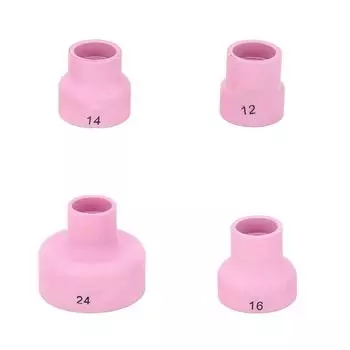 Комплект из 4 керамических сопел для сварки TIG, принадлежности для сварки TIG, керамические сопла для сварочной горелки TIG WP9 20 25 17 18 26