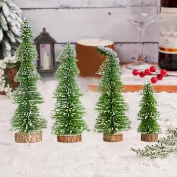 4 шт. Рождественская елка зеленая искусственная рождественская сосна матовая тонкая елка праздничное украшение