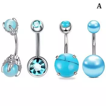 4 шт. комбинированный набор для пирсинга пупка простые украшения для пирсинга кольцо для пупка