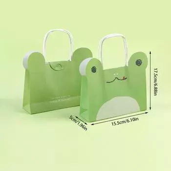 4pcs Cute Cat Dog Bear Frog Animal Pattern Gift Bags Baby Birthday Party Cookies Pack Bags Wild One Baby Shower Party Supplies as photo