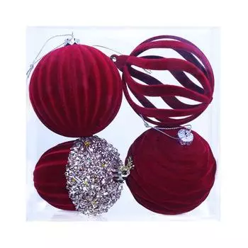 4pcs Delicate Christmas Tree Pendant Shatterproof Xmas Hanging Ornament Window