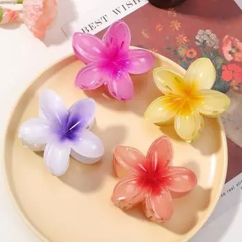 4pcs Egg Flower Grab Clip Female Summer Back of the Head Half Tie Hair Clip Large Shark Clip Hair Card Headdresse Gift