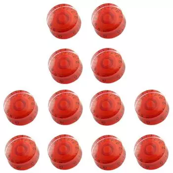 - 4pcs Electric Guitar Knob Cap Guitar Volume Tone Button for EPI LP (Red)