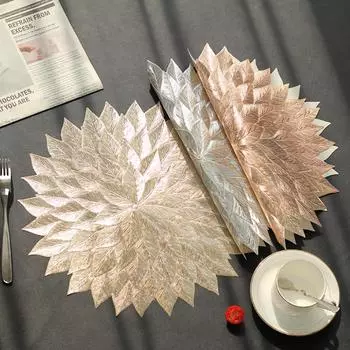 4Pcs Elegant Place Mats Distinctive Tableware Pads Picnic Tablecloth Dinner Mats Wedding розового золота