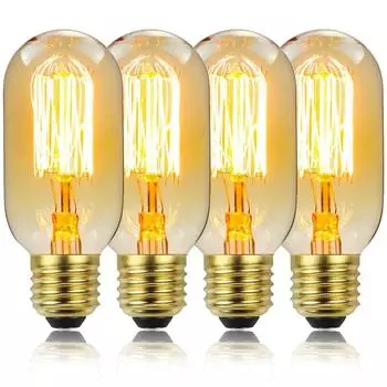 4pcs Energy Saving Edison Bulb Long Lasting Incandescent Filament Bulb Indoor Lighting Style A