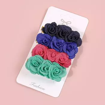 4pcs Fashion Camellia Flower Hair Clips Cute Flower Hair Barrettes Clip Women Girls Hairpins Children Kids Hair Accessories