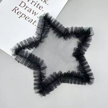 4PCS Flounces Gauze Star Patch 3D Clothes Appliques Wedding Dress Clothing Patch Sewing 4PCS