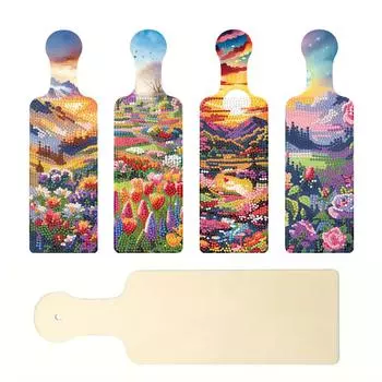 4Pcs Flower and Grass 5D DIY Diamond Painting Serving Tray Colorful Diamond Food Dinner Plate DIY Diamond Painting Food Tray Kit LY723