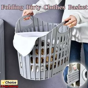4Pcs Folding Dirty Clothes Basket Plastic Handheld Wall Mounted Bathroom Dirty Clothes Basket Thickened Clothes Storage Basket белый