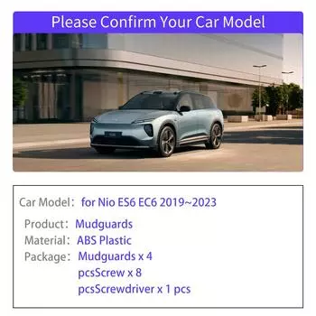 4pcs for Nio ES6 EC6 2019~2025 2020 2021 2025 2025 Mudguards Fender Flares Mud Flap Splash Guard Cover Spoiler Car Accessories