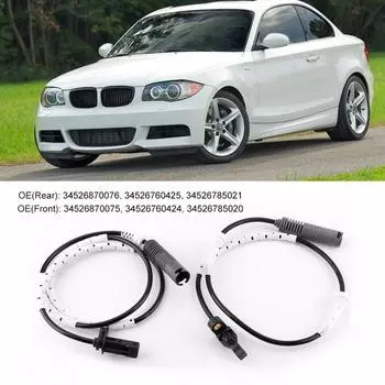 4PCS Front 34526870075 & Rear 34526870076 ABS Wheel Speed Sensor Fit For BMW 128i 328i