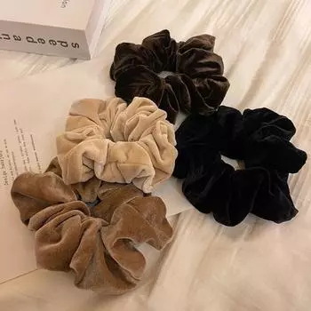 4pcs Gentle Velvet Scrunchies French Style Elastic Hair Ropes Women Hair Scrunchies Hair Accessory 4pcs