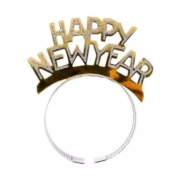 4PCS Gold Silver Happy New Year Headband Glitter Party Photo Props Party Supplies