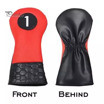 4Pcs Golf Club Covers Waterproof Faux Leather Club Cover for Woods And Driver Fairway Hybrids Golf Accessories чёрный