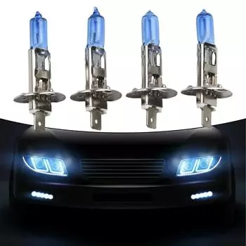 4pcs H1 Halogen Headlight White-Light Lamp High/Low Beam 12V DC 6000K Bulb 55W 2000LM Lumens Car Lights White Light CHINA
