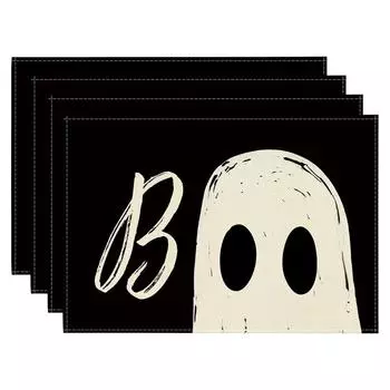 4pcs Halloween Placemats Square Placemats Potholder Decoration One Size