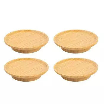 4Pcs Handmade Wine Glass Topper Leakproof Wooden Red Wine Lid Wine Glass Tray Restaurants 9.3cm
