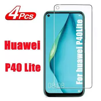 4Pcs HD Tempered Glass For Huawei P40 Lite Screen Protector Film Huawei P20 Lite чистый