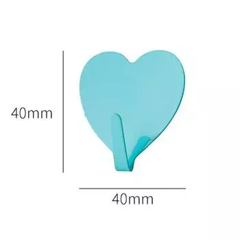 4Pcs Heart-Shaped Pink Heart-Shaped Adhesive Hook Peach Heart Stainless Steel Hook Heart-Shaped Adhesive Hook Room Decoration