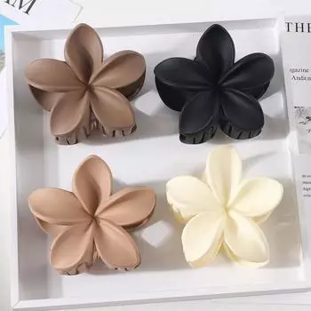 4PCS Korean retro frosted egg flower clip, elegant and fashionable Bauhinia flower hair clip, girlish temperament shark clip