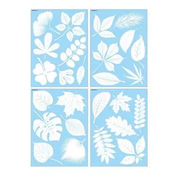4pcs Leaf Window Clings Decals Static Cling Windows Sticker Anti Collision for Bird Strikes Home Living Room Stickers Decoration