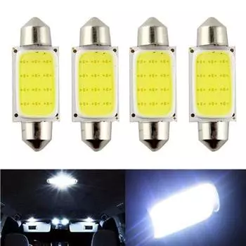 4 шт. светодиодный COB купольный интерьер автомобиля гирлянда лампа свет карта крыша лампа для чтения 39 мм 39mm