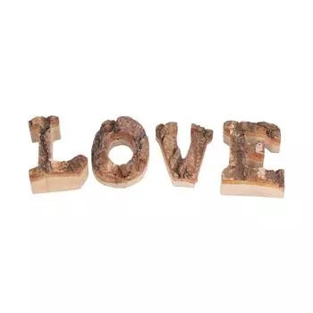4Pcs Letters Wooden Blocks LOVE Shape Retro Free Standing Decorative Cutouts for Home Wall Table