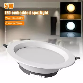 4pcs/lot 5W Round LED Downlight Recessed in LED Ceiling Downlight Indoor Lighting Spotlight White Warm White