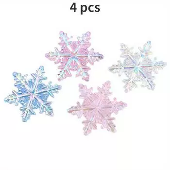 4pcs/Lot New Super Bright 54*48mm Ice Crystal Rhinestone Diy Home Party Decoration Pendant Jewelry Rhinestone Stereo Snowflake