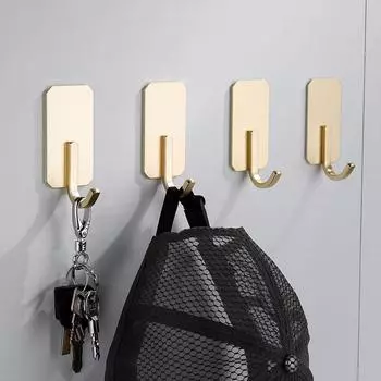 4 шт./лот настенный крючок клейкий матовый золотой черный серебристый кухонный полотенце для ванной комнаты ключ халат дверные крючки для хранения вешалки держатель алюминий