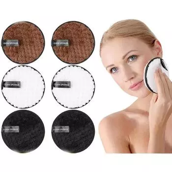 4pcs Makeup Remover Powder Puff Thickened And Enlarged Cleansing And Rubbing Face Soft And Delicate Makeup Remover Cloth