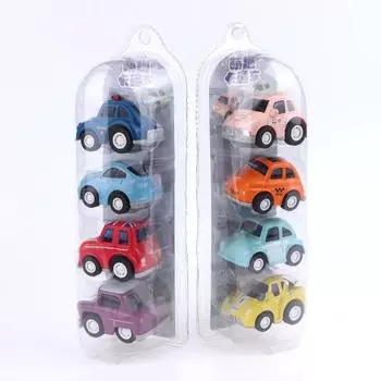 4Pcs Mini Car Model Toys Simulation Pull Back Car Toy Cartoon Sliding Inertia Vehicle Toys For Children Birthday Gifts 4Pcs random