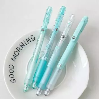 Набор гелевых ручек мятно-зеленого цвета, 4 шт., четырехлистный клевер «Принеси удачу», шариковая ручка 0,5 мм, черные чернила для письма