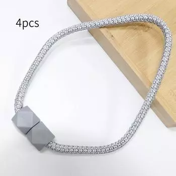 4pcs Modern Minimalist Cube Curtain Ties with Clip Design Elegant for Bedroom Living Room Kitchen Clearance