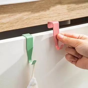 4pcs Multi-Purpose Closet Hook Punch Free Cabinet Storage Rack Door Back Hook Storage белый