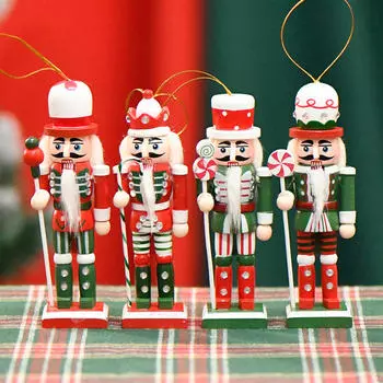 4Pcs Nutcracker Figurines Wooden Christmas Decorations Soldier for Fireplace