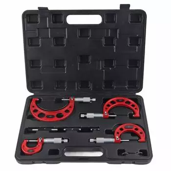 4Pcs Outside Micrometer 0.0001in Outsides Accuracy Machinist Tool for Measuring Diameter 0?4in