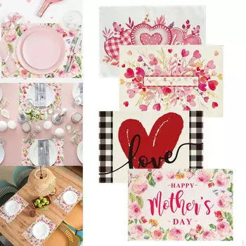 4 шт. Праздничные подставки под тарелки, коврики для обеденного стола, легко моющиеся, протираемые, термостойкие подкладки, коврики для ужина для