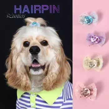 4Pcs Pet Hair Clip Sequin Bow Clips Small Puppy Cat Hair Accessories Handmade Candy Color Hairpin Dress Up Your Pet for Daily Wear Photos Outdoor 4pcs