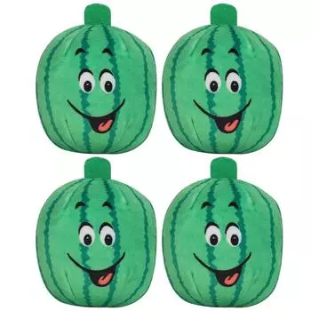 4Pcs Pet Soft Plush Watermelon Toy Dogs Cat Squeak Chew Toys Interactive Relieve Boredom Pet