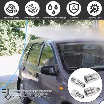 4Pcs Pressure Washer Coupler 1/4Inch Quick Connector and Plug 5000PSI Stainless Steel Male and Female Connector Adapter Kit